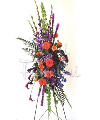 cuscino-lutto-gerbere-arancio-fiori-viola